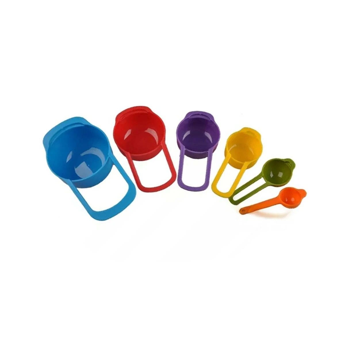 PACK4 BANDEJA COCINA 6 TAZAS Y CUCHARAS MEDIDORAS MULTICOLOR COMPACTO Y SEGURO Y+PAPEL REGALO - 3