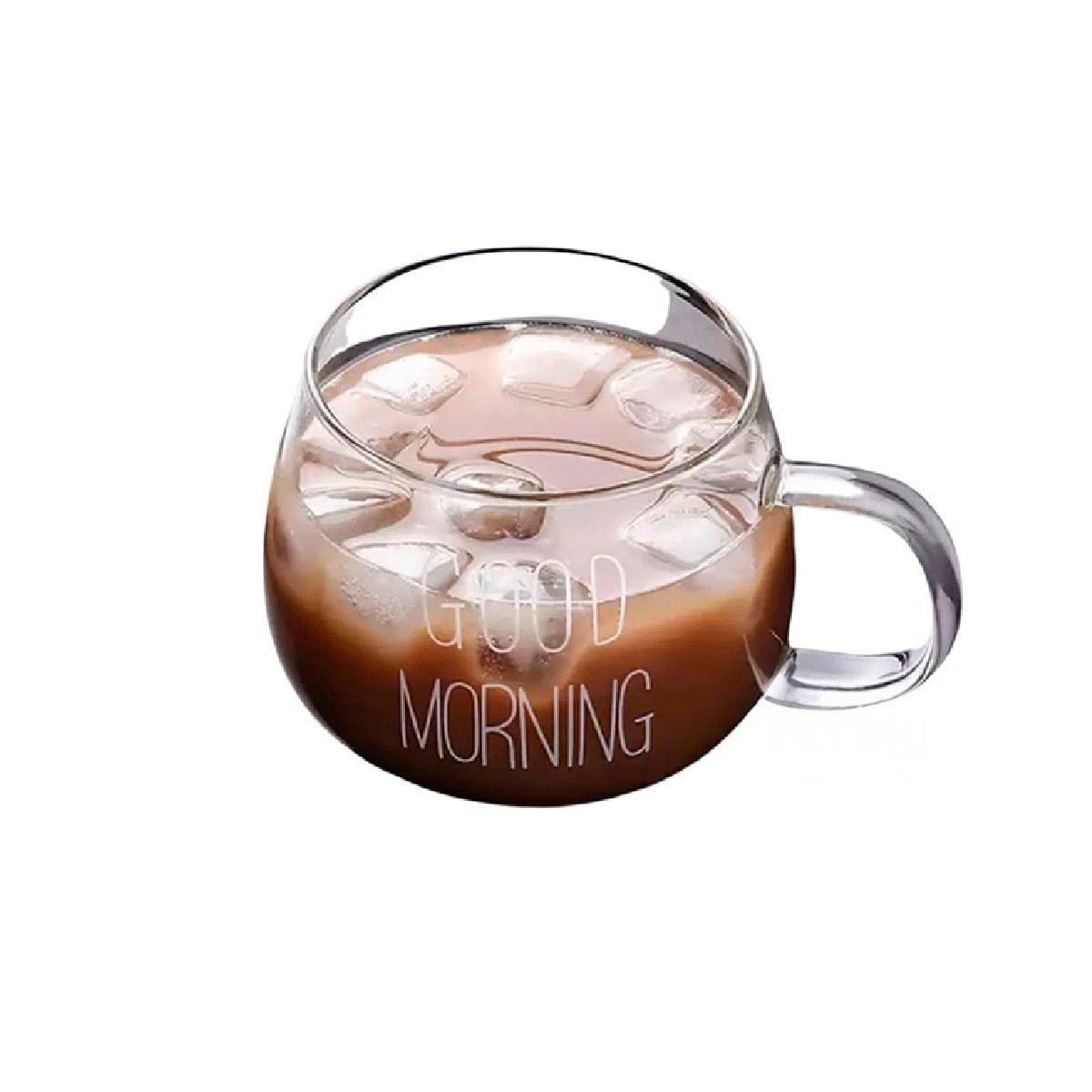 PACK12 JARRO DE VIDRIO TRANSPARENTE 350 ML CON FRASE GOOD MORNING MODERNA Y+REGALO STICKER - 2
