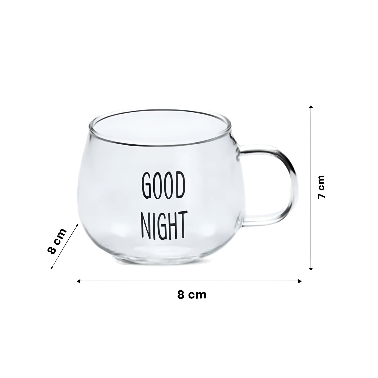 PACK6 COPA 350 ML VIDRIO TRANSPARENTE CON MENSAJE GOOD NIGHT ELEGANTE - 4