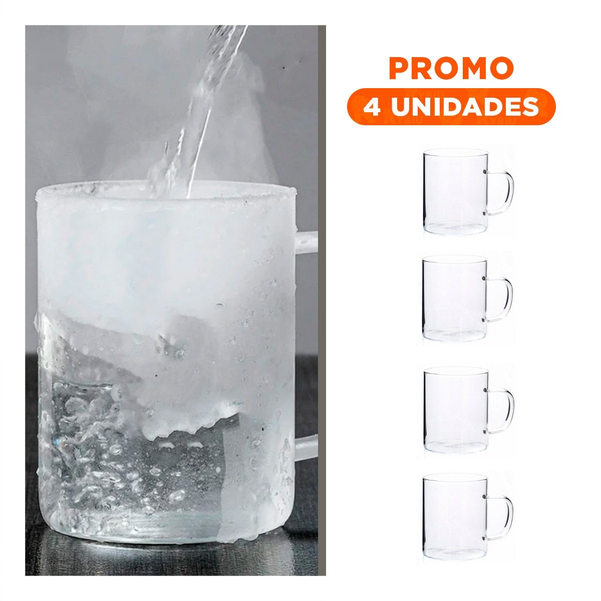 PACK4 RECIPIENTE TRANSPARENTE DE 400ML CON PERFIL REFINADO Y TOQUE ACTUAL Y+REGALO STICKER - 1