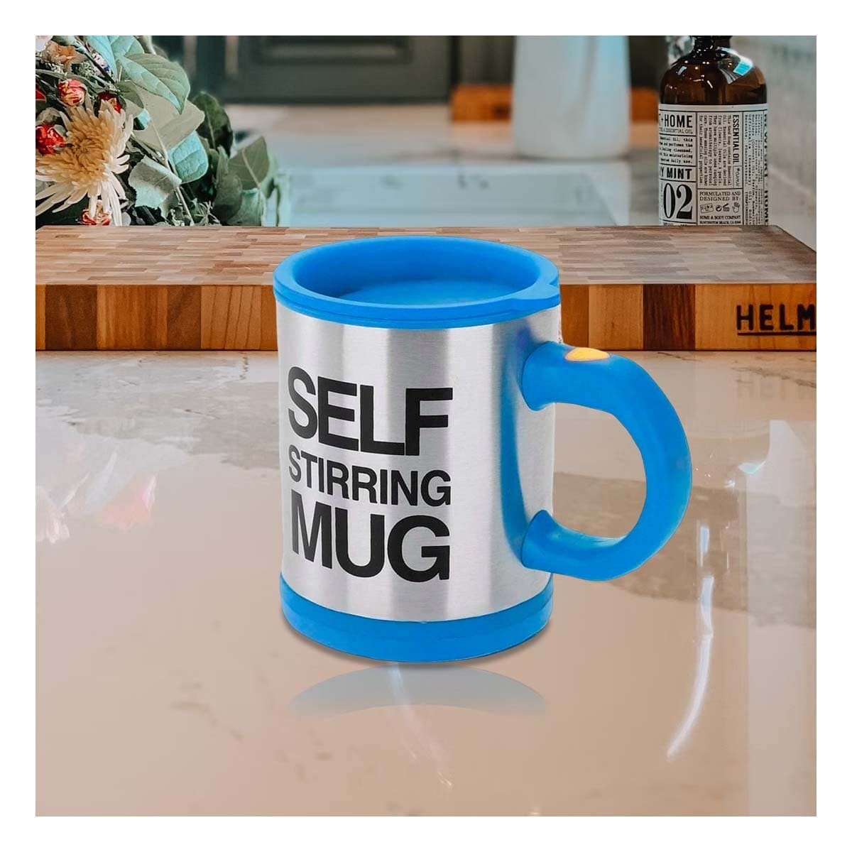 PACK4 VASO MEZCLADOR ELECTRICO 400 ML CON 2 PILAS AAA PARA BEBIDAS AZUL - 2