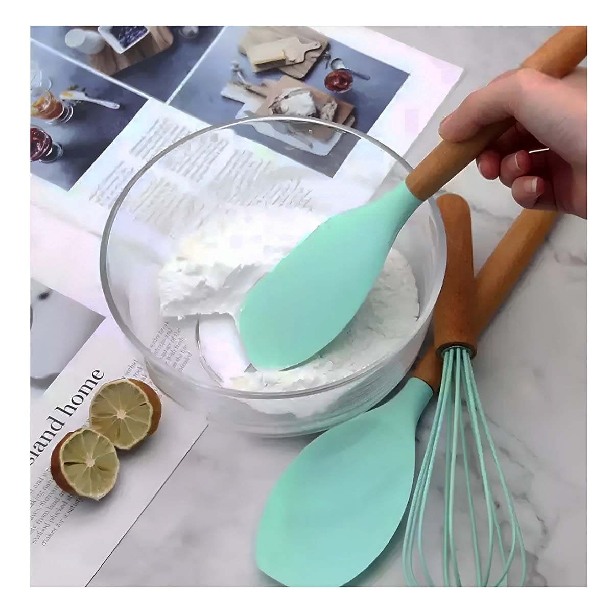 PACK6 CONJUNTO DE COCINA EN SILICONA COLOR VERDE CON 12 PIEZAS PARA USO DIARIO Y+PAPEL REGALO - 5