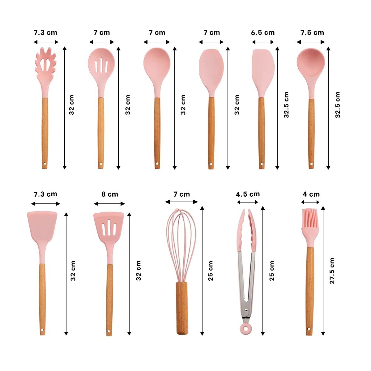 PACK6 EQUIPO 18 PIEZAS ACERO INOXIDABLE TONO ROSADO ADAPTADO A COCINA Y+REGALO STICKER - 4