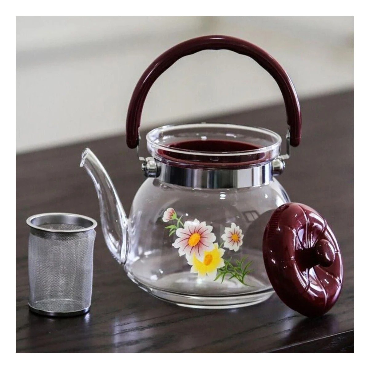 PACK6 RECIPIENTE TRANSPARENTE 850ML CON TAPA GUINDA PARA HIDRATACION DIARIA - 3