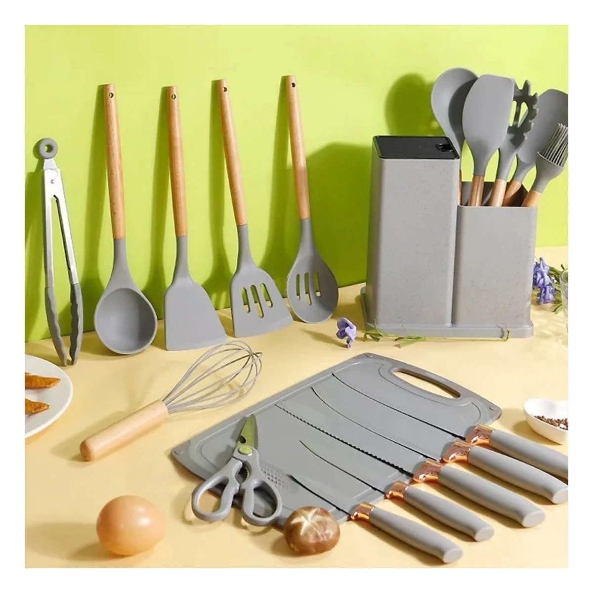 PACK4 SET COCINA MODERNA CON 18 PIEZAS EN PLOMO Y ESTRUCTURA INOXIDABLE - 2