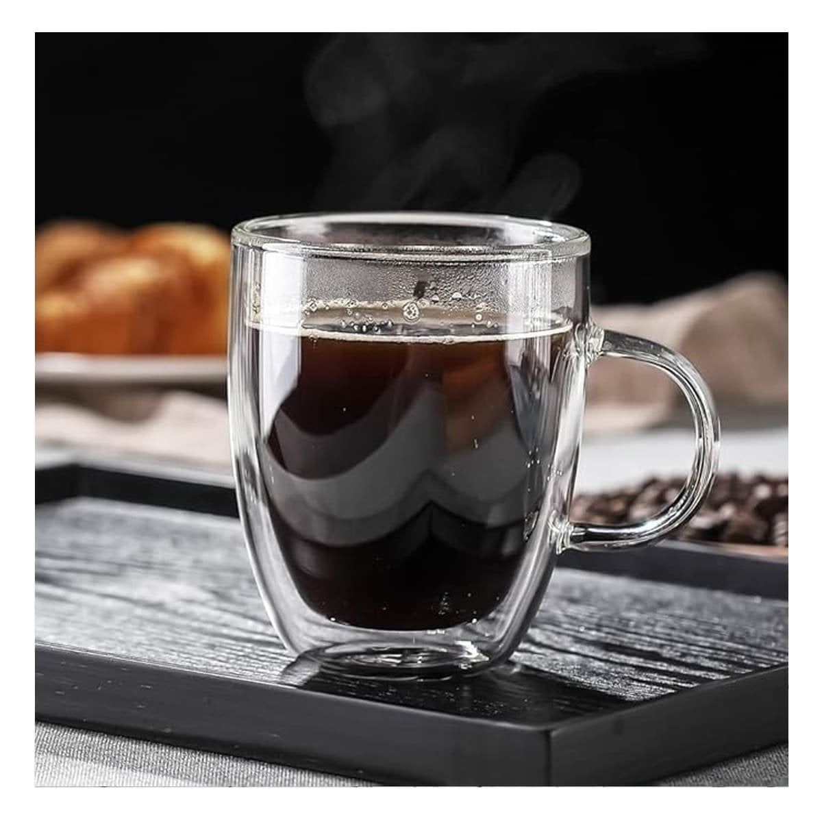PACK12 TAZA 320 MILILITROS DE VIDRIO TRANSPARENTE CON SISTEMA DOBLE CAPA - 5