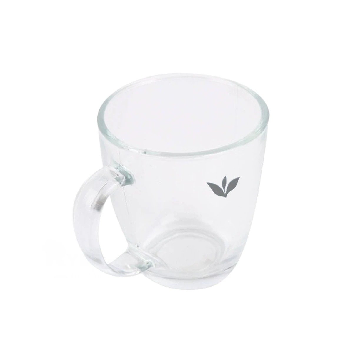 PACK2 TAZA DE VIDRIO CON DE 250ML DE 8X5,6X11CM TRANSPARENTE CON HOJITAS Y+REGALO STICKER - 2