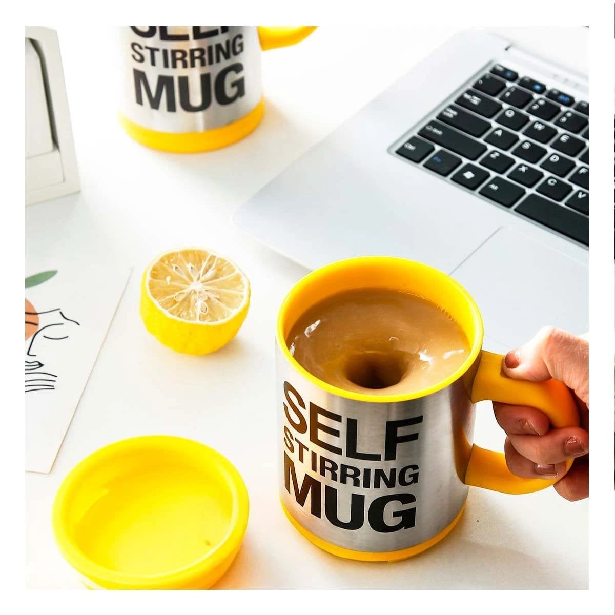 PACK4 VASO MEZCLADOR ELECTRICO 400 ML CON 2 PILAS AAA AMARILLO - 5