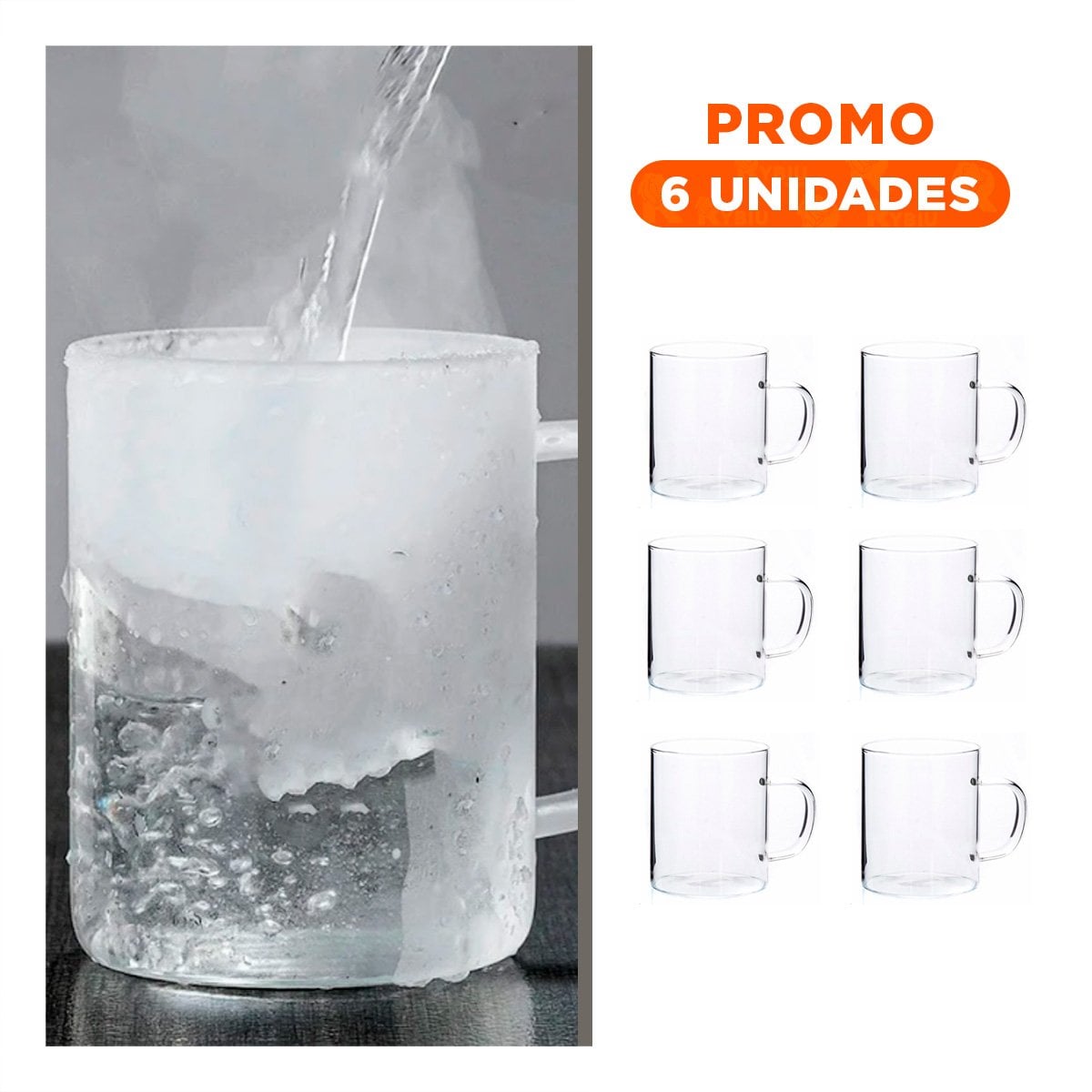 PACK6 RECIPIENTE 400 MILILITROS EN COLOR TRANSPARENTE CON IMAGEN ELEGANTE - 1