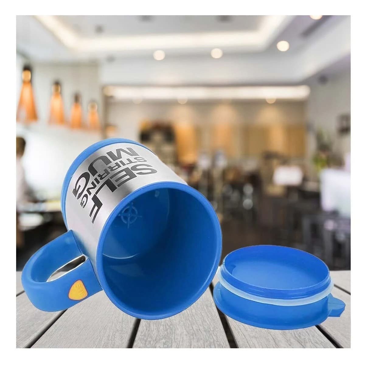 PACK2 TAZA MEZCLADORA ELECTRICA 400 ML CON 2 PILAS AAA PARA COCINA AZUL Y+REGALO STICKER - 5