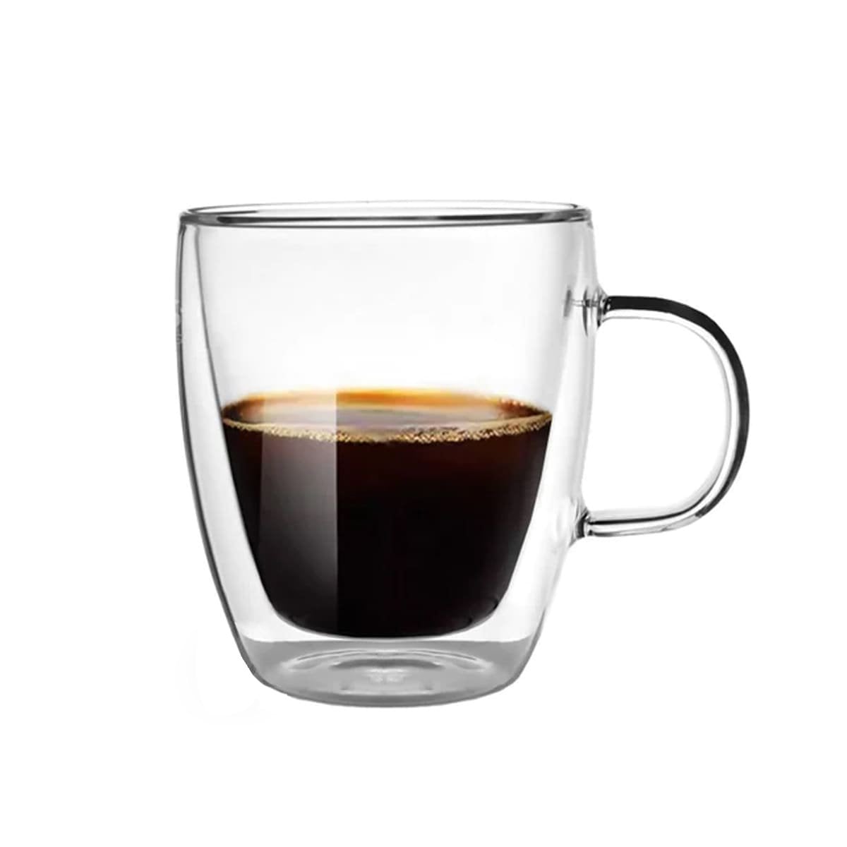 PACK12 TAZA DE VIDRIO TRANSPARENTE 320 MILILITROS CON FORMA DOBLE CAPA Y+REGALO STICKER - 2