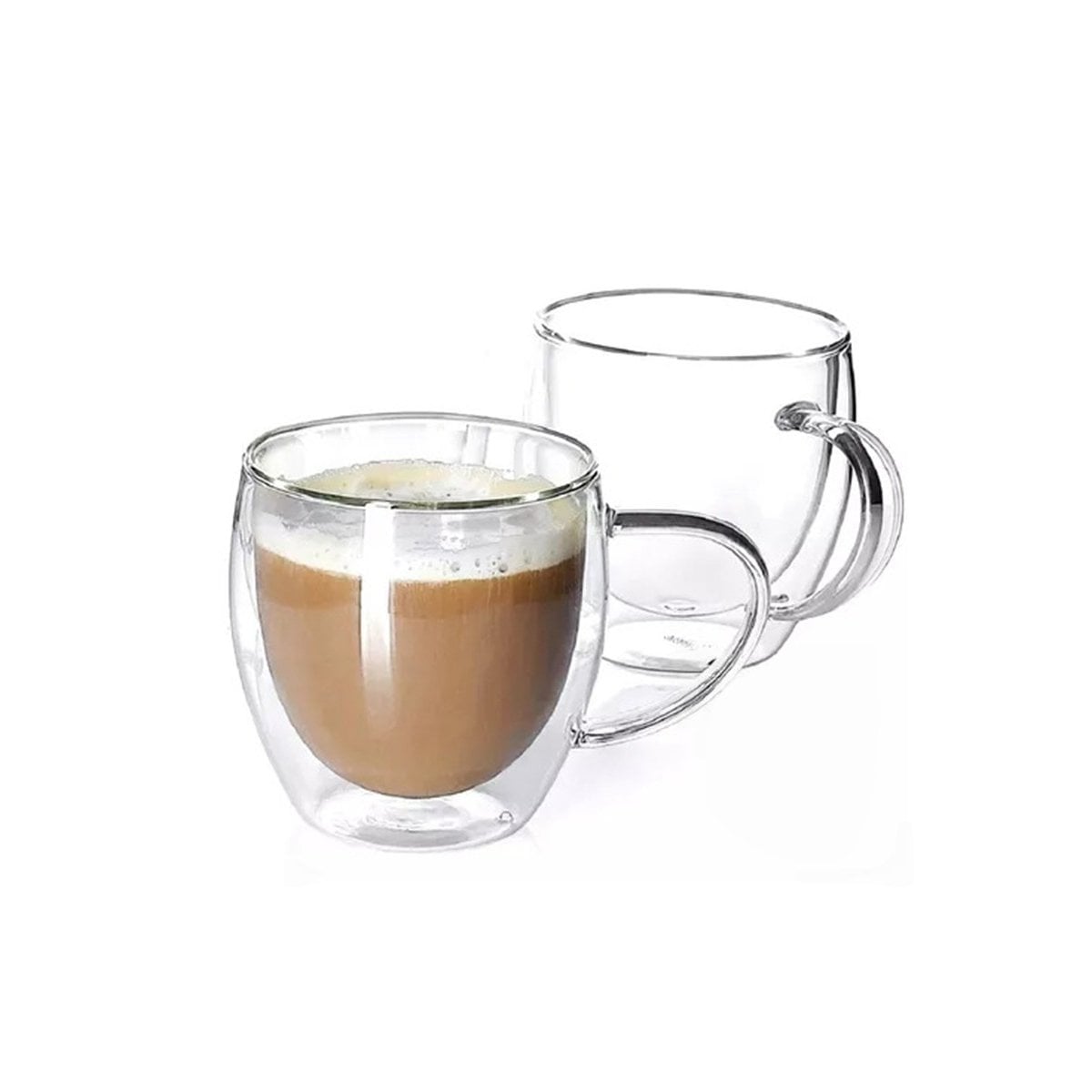 PACK12 TAZA DE VIDRIO TRANSPARENTE 290 MILILITROS CON FORMA DOBLE CAPA Y+REGALO STICKER - 2