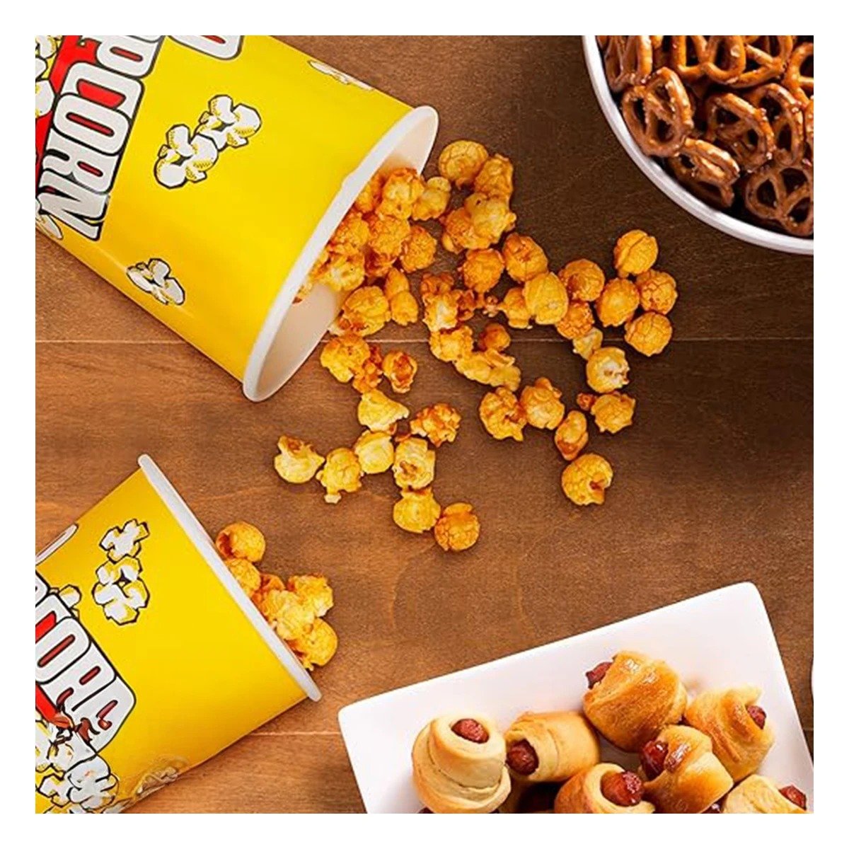 PACK4 BALDE DE SNACK AMARILLO 7CMX17CM CON BASE DE SEGURIDAD DE CARGA Y+REGALO STICKER - 3