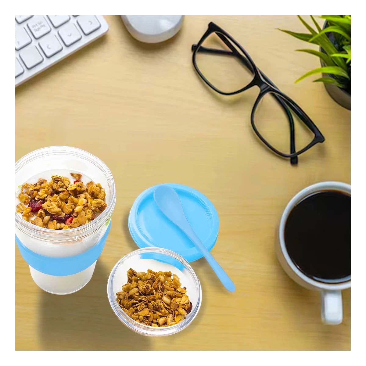 PACK6 CONTENEDOR CON 350 ML CELESTE PARA DESAYUNO DIARIO ORGANIZADO Y+REGALO STICKER - 3