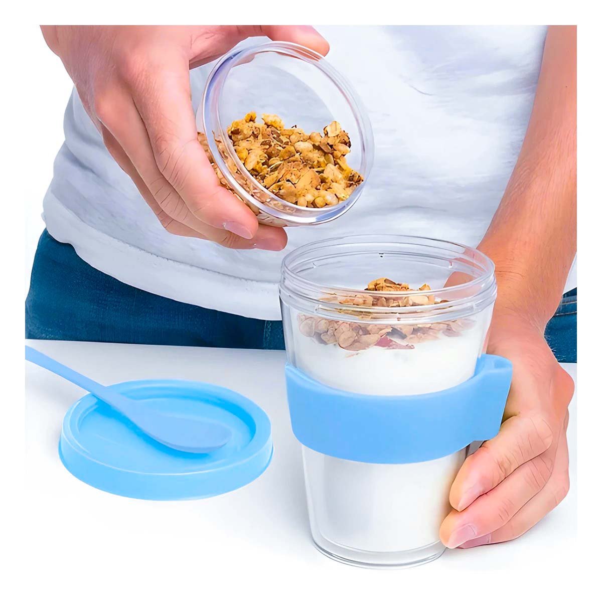 PACK6 CONTENEDOR CON 350 ML CELESTE PARA DESAYUNO DIARIO ORGANIZADO Y+REGALO STICKER - 5