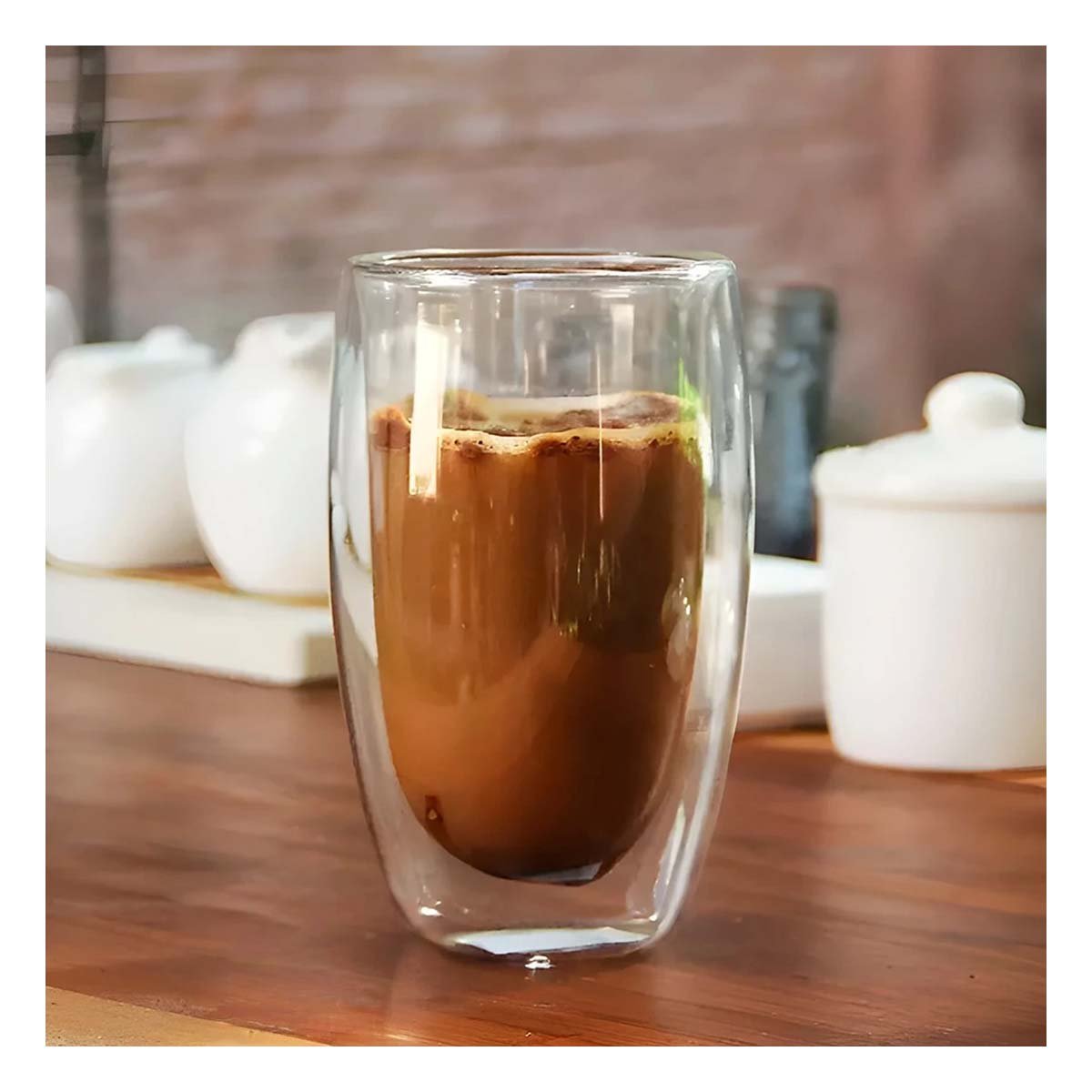 PACK2 TAZA 400ML PRESENTACION DOBLE CAPA EN VIDRIO BOROSILICATO TRANSPARENTE - 3