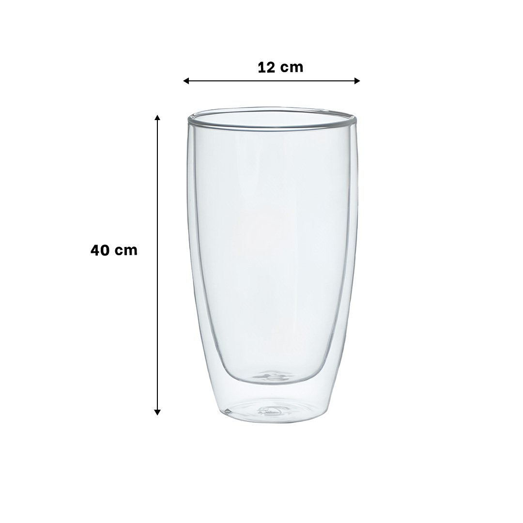 PACK2 TAZA 400ML PRESENTACION DOBLE CAPA EN VIDRIO BOROSILICATO TRANSPARENTE - 4