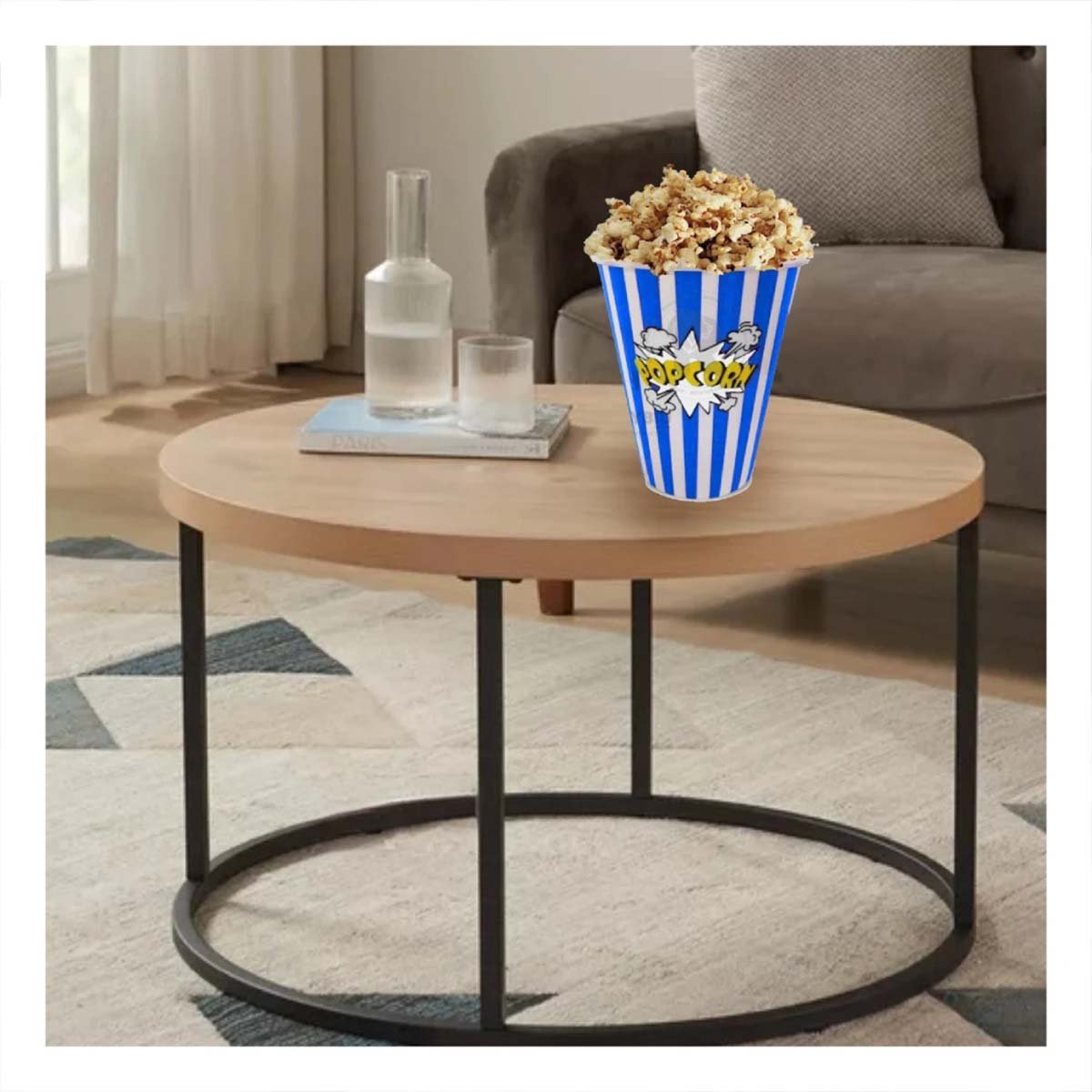 PACK4 BALDE DE SNACK COLOR AZUL CON BASE DE SEGURIDAD DE MUCHA CARGA REAL Y+REGALO STICKER - 5