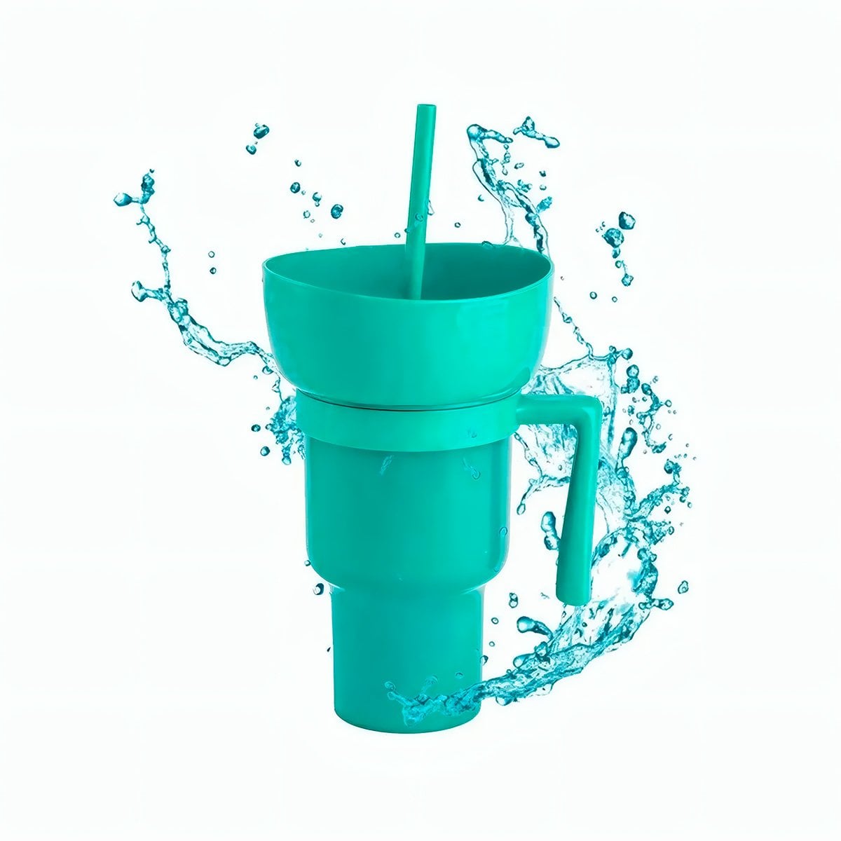 PACK2 VASO 2 EN 1 PARA BEBIDAS NATURALES Y SNACKS CON ESTRUCTURA ABS VERDE Y+REGALO STICKER - 2