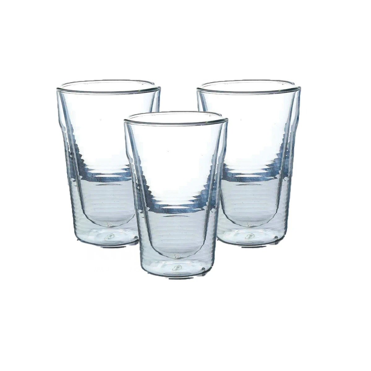 PACK6 JARRO VIDRIO BOROSILICATO TRANSPARENTE 260ML FORMATO DOBLE CAPA Y+REGALO STICKER - 2