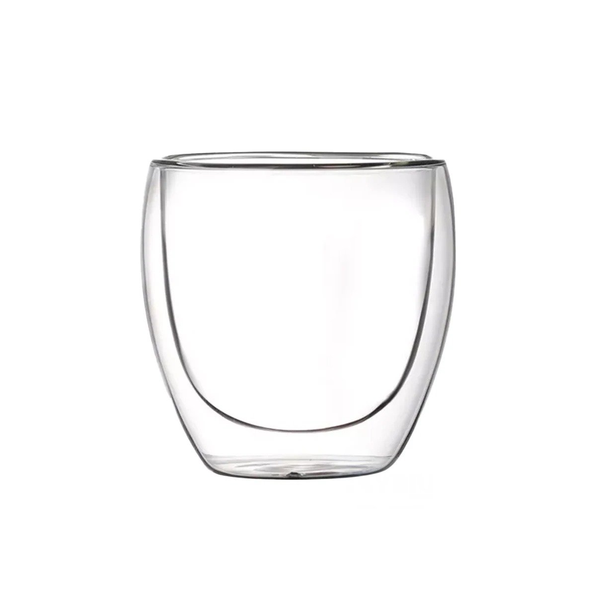 PACK2 TAZA DE ESTILO ESPRESSO 100 ML COLOR TRANSPARENTE DE DOBLE CAPA Y+REGALO STICKER - 2