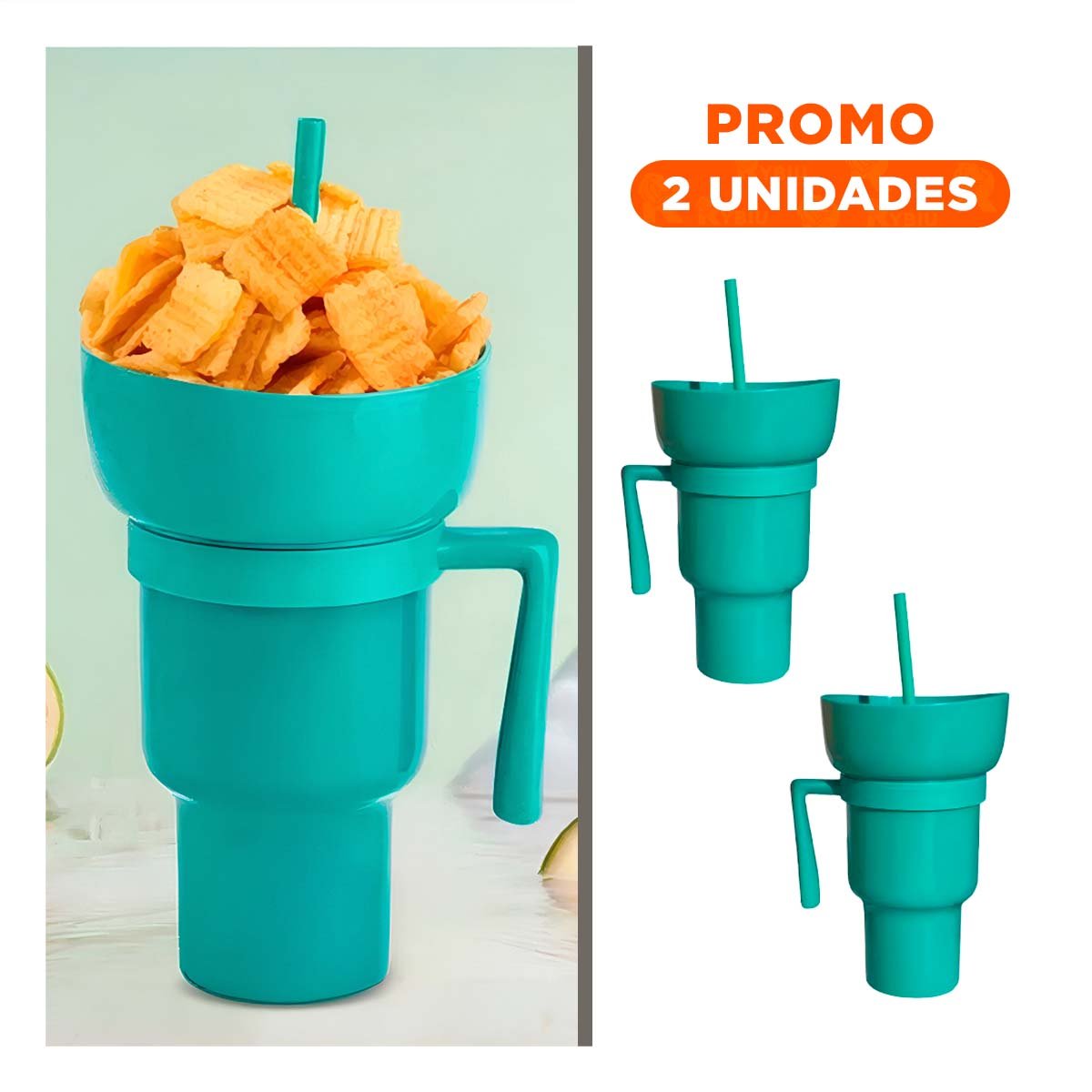 PACK2 VASO 2 EN 1 COLOR VERDE CON BASE DE ABS RESISTENTE PARA BEBIDAS FRIAS - 1