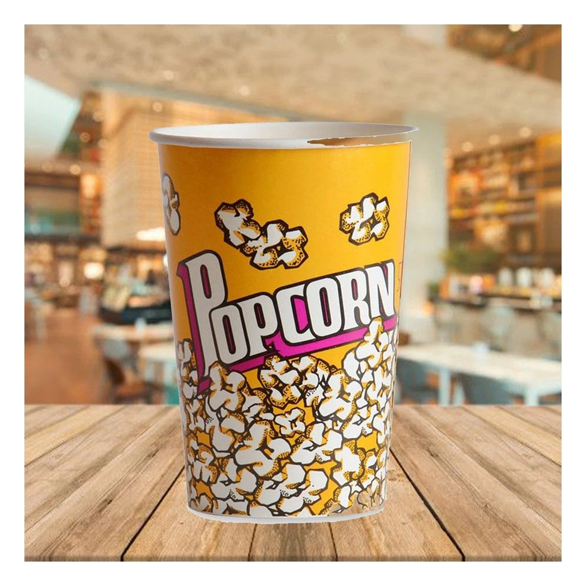 PACK6 BALDE DE SNACK AMARILLO 7CMX17CM DE ESTETICA MODERNA PARA LOS PADRES Y+PAPEL REGALO - 2