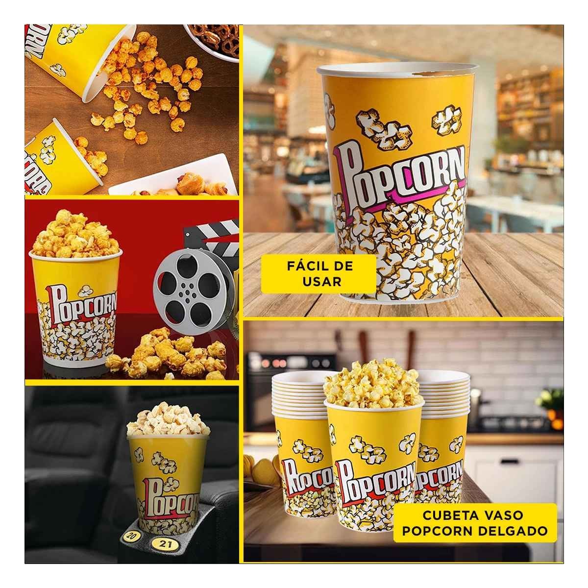 PACK6 BALDE DE SNACK AMARILLO 7CMX17CM DE ESTETICA MODERNA PARA LOS PADRES Y+PAPEL REGALO - 3