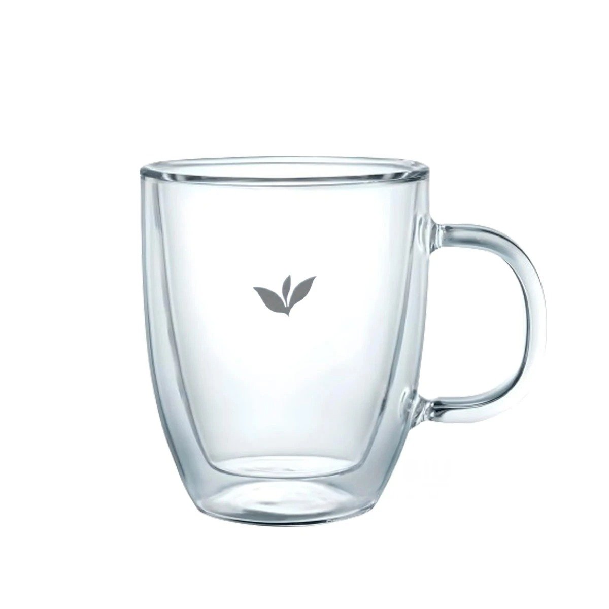 PACK4 TAZA USO DIARIO DE 250ML EN VIDRIO TRANSPARENTE CON HOJITAS DE 8X5,6X11CM Y+PAPEL REGALO - 3