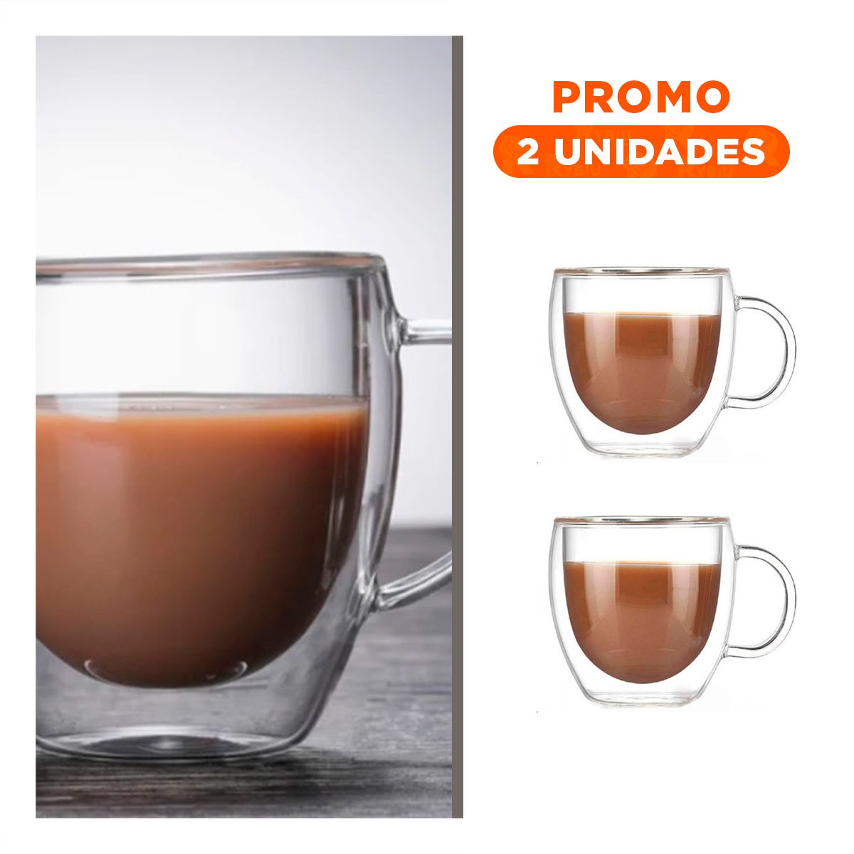 PACK2 JARRO 290 MILILITROS TRANSPARENTE CON PRESENCIA DOBLE CAPA ESTETICA - 1