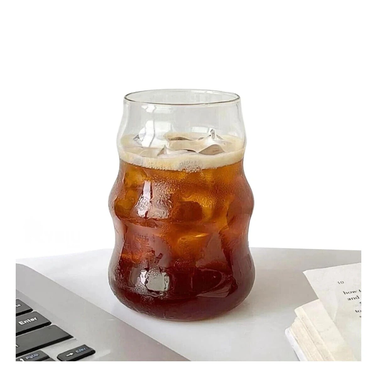PACK2 CONTENEDOR DE VIDRIO 500ML CON TAPA Y SORBETE TRANSPARENTE ESTILO MODERNO Y+PAPEL REGALO - 5