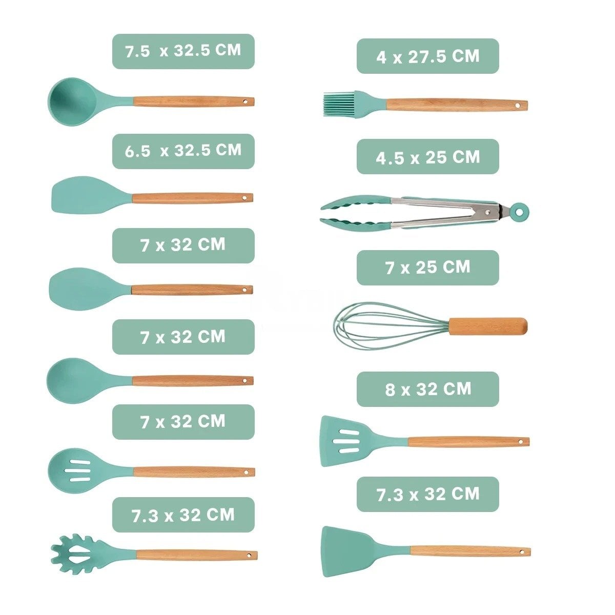 PACK6 EQUIPO COCINA PROFESIONAL EN VERDE CON CUERPO ACERO INOXIDABLE Y+PAPEL REGALO - 4
