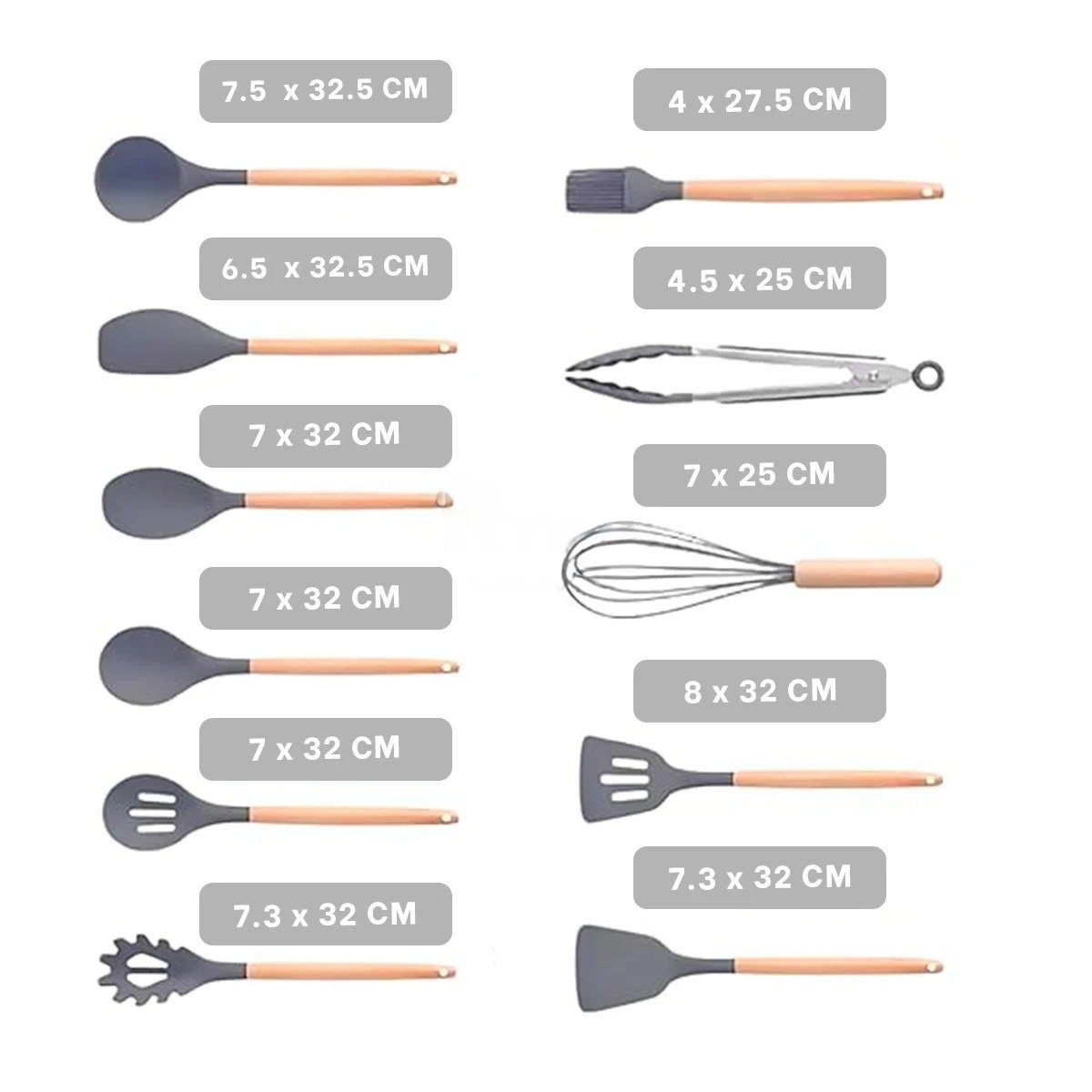 PACK2 SET ENFOQUE COCINA PROFESIONAL 18 PZ ACERO INOXIDABLE CON TABLA PLOMO Y+REGALO STICKER - 4