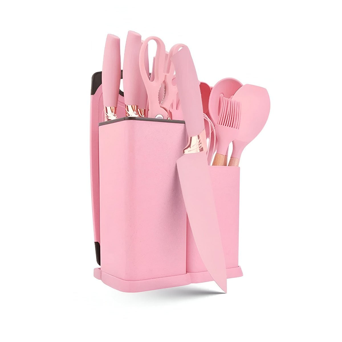 PACK4 SET ROSADO COCINA PROFESIONAL INTEGRA 18 PIEZAS DE ACERO INOXIDABLE Y+PAPEL REGALO - 3