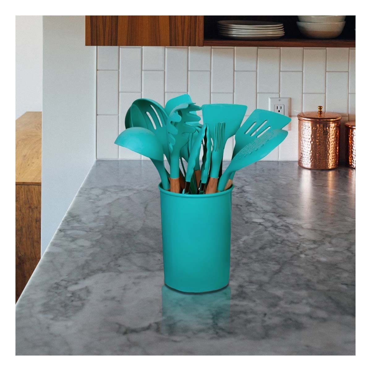 PACK12 CONJUNTO FUNCIONAL PARA COCINA COLOR VERDE CON 12 PIEZAS EN SILICONA - 3