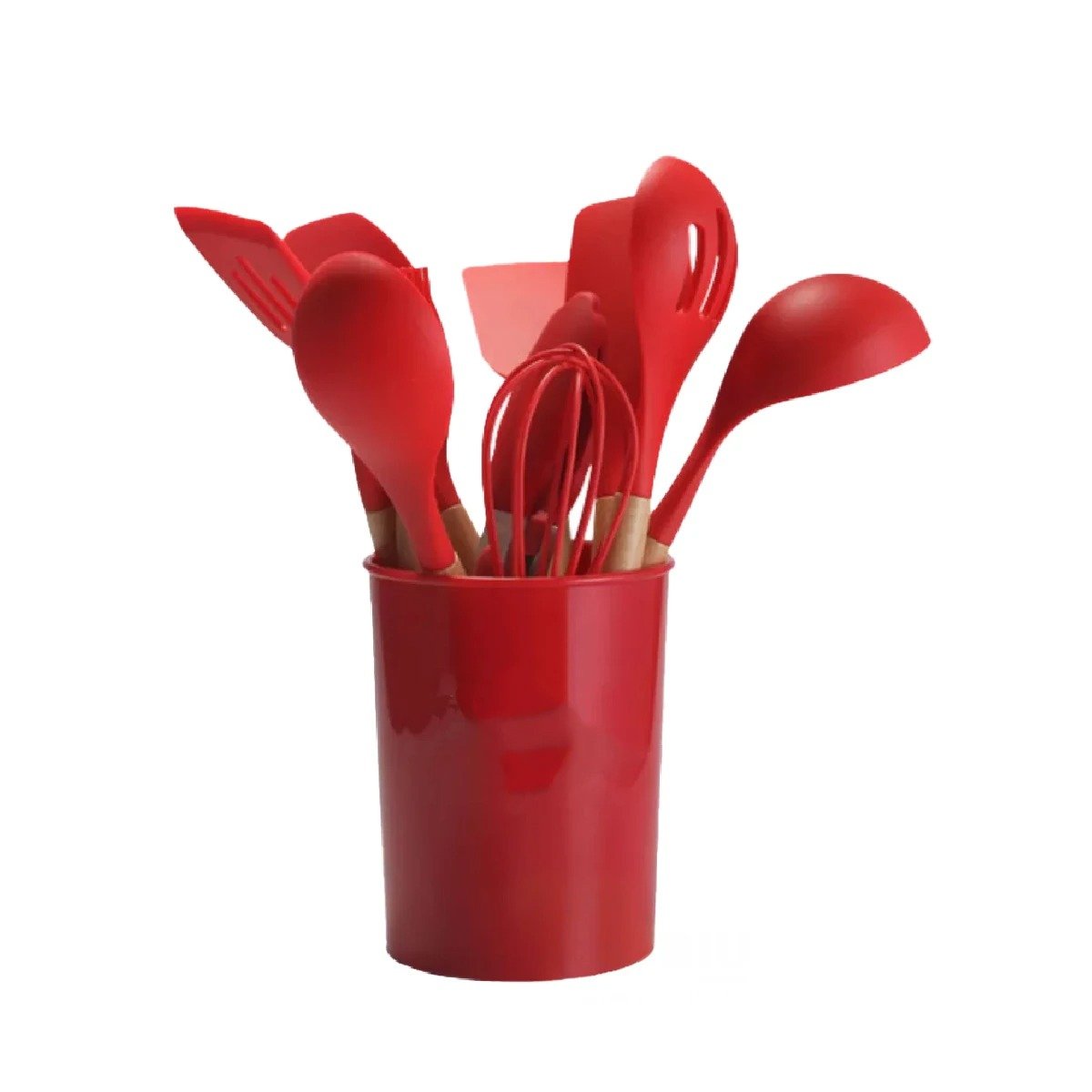 PACK4 SET PRACTICO DE COCINA COLOR ROJO CON 12 PIEZAS EN SILICONA FLEXIBLE Y+PAPEL REGALO - 3
