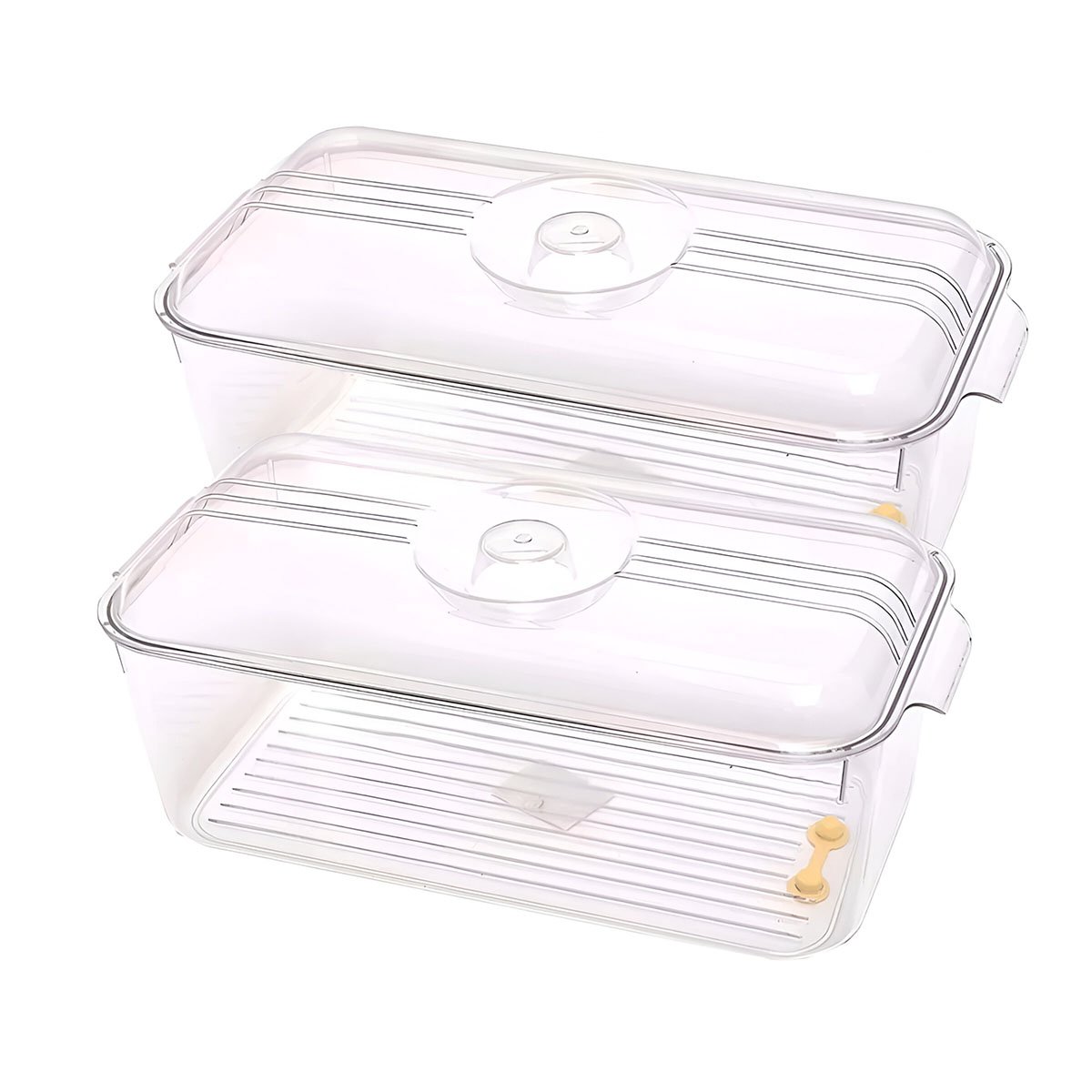PACK2 CONTENEDOR TRANSPARENTE DE COCINA CON ASAS PEQUEÑAS 30X16X11CM Y+REGALO STICKER - 2