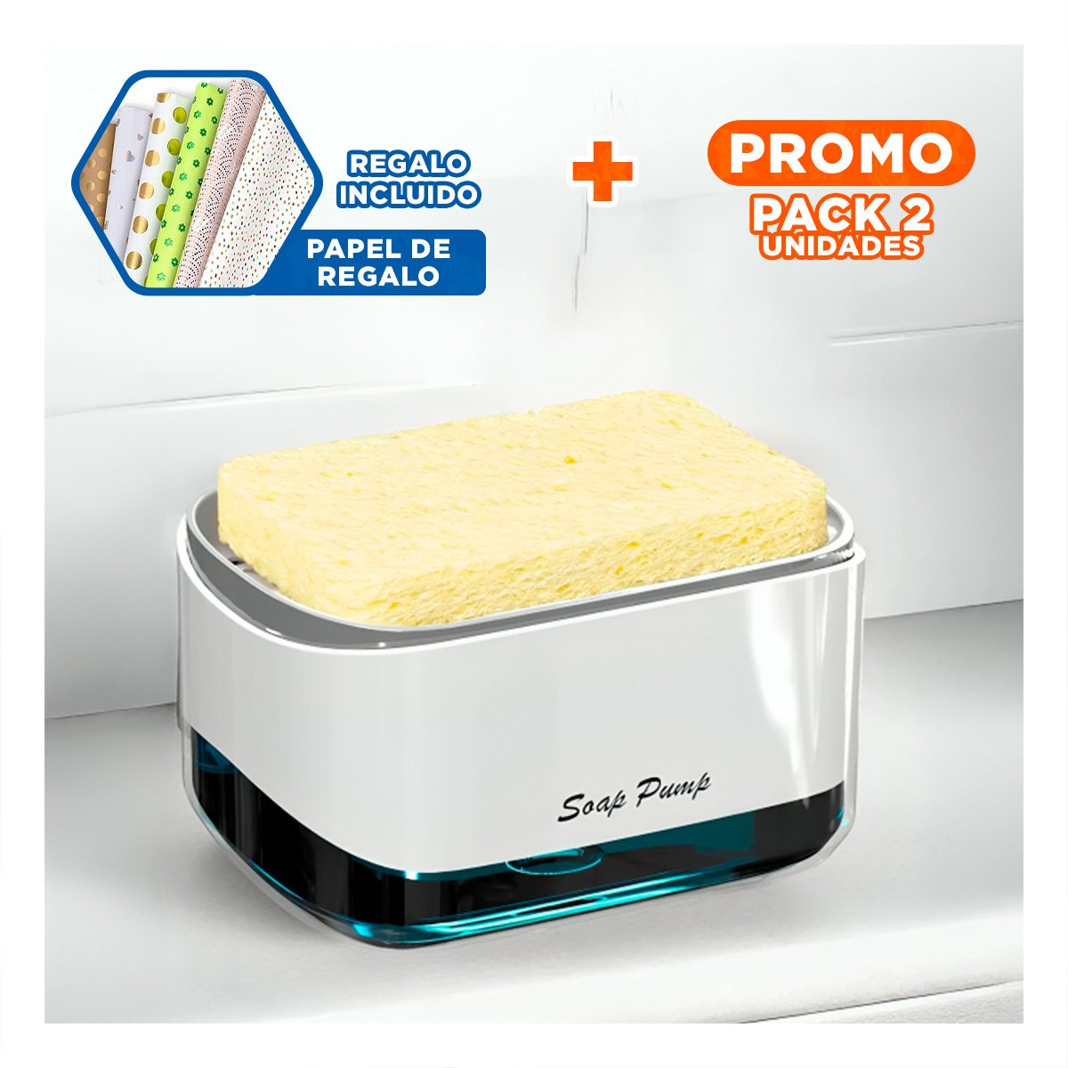 PACK2 HERRAMIENTA JABÓN LIQUIDO LAVAVAJILLA BLANCO FACIL LIMPIAR RAPIDO Y+PAPEL REGALO - 1