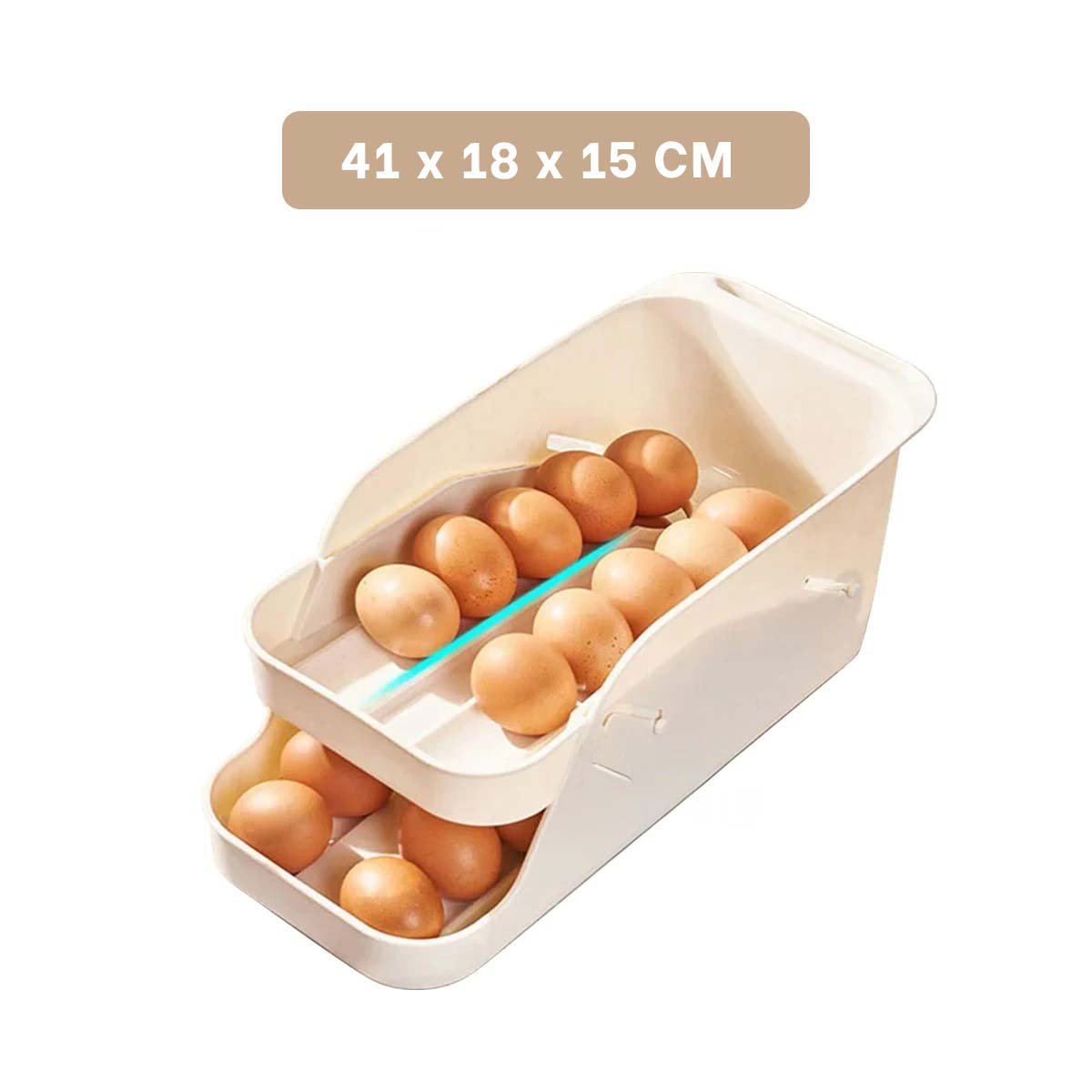 PACK4 ALMACENADOR COMPACTO BLANCO DE HUEVOS Y LATAS 2 NIVELES Y+REGALO STICKER - 4