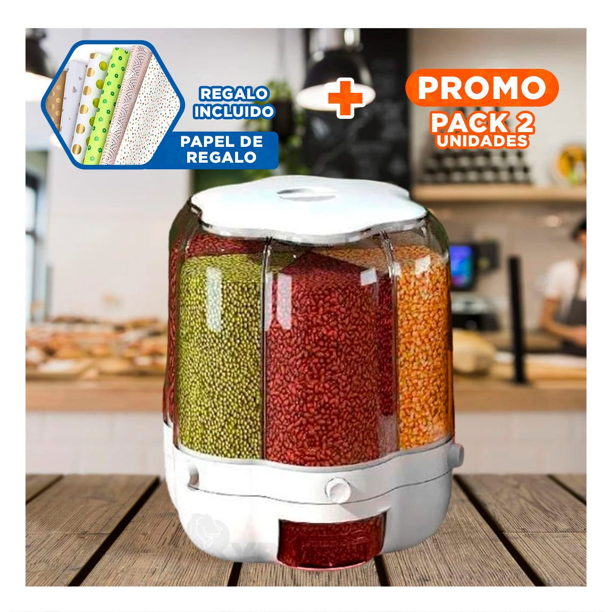 PACK2 SOPORTE DE ALIMENTOS BLANCO 9 KG PARA EL DESARROLLO DE EFICIENCIA Y+PAPEL REGALO - 1