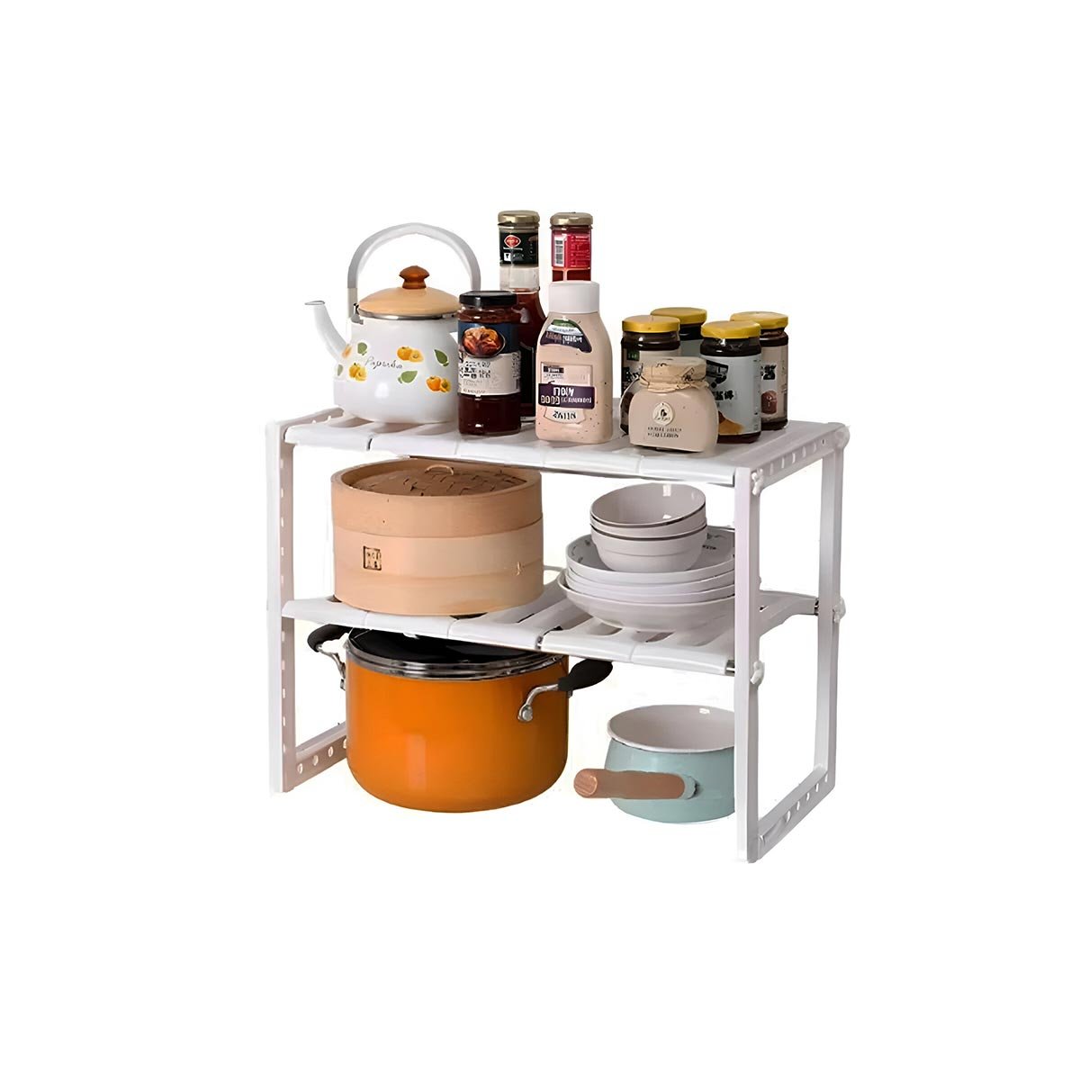 PACK12 SOPORTE DE MENAJE BLANCO PARA VAJILLA Y FRASCOS DE SU COCINA Y+REGALO STICKER - 2