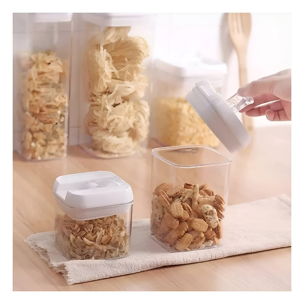 PACK2 SET HERMÉTICO CONTENEDORES ACRÍLICOS 7 PIEZAS TRANSPARENTE IDEAL PARA COCINA - 5