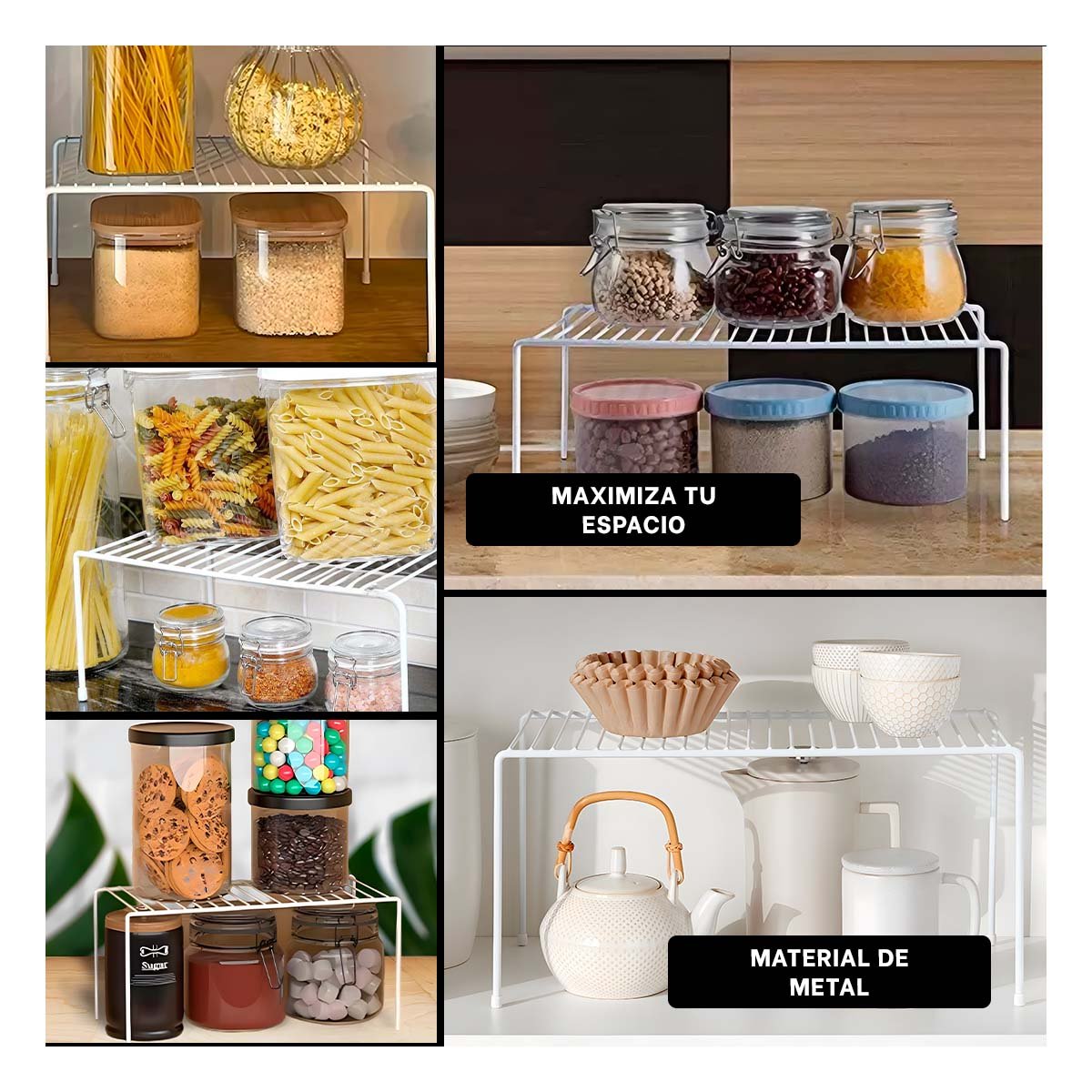 PACK2 REJILLA EXPANDIBLE BLANCO CON BASE DE 4 PATAS EN METAL PARA ORDEN INTERNO Y+PAPEL REGALO - 3