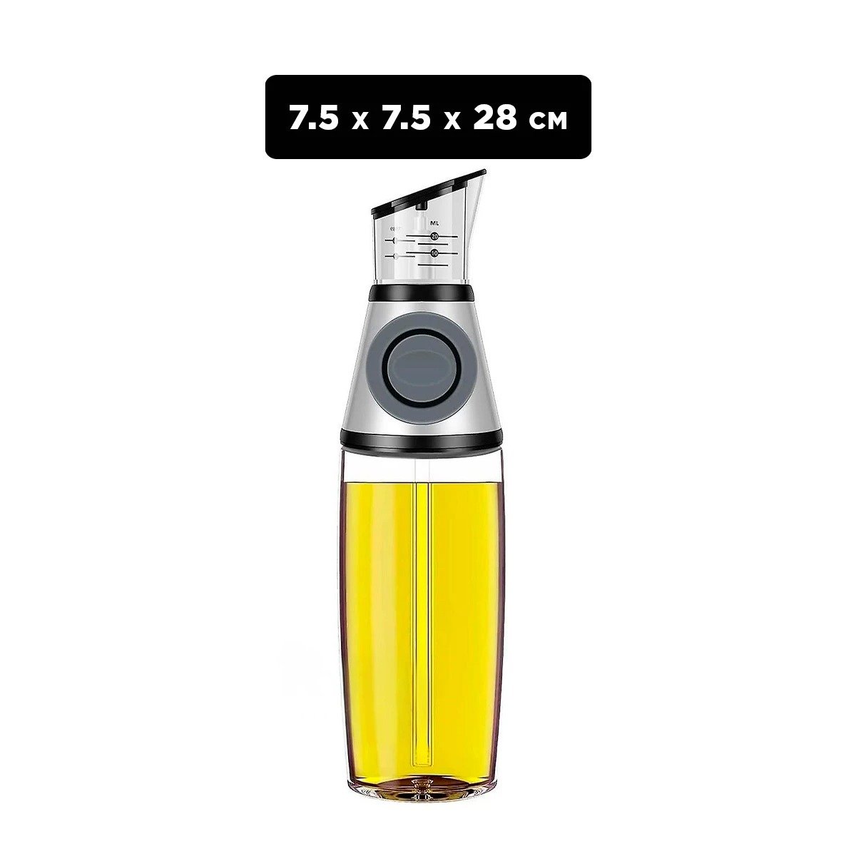 PACK6 CONTENEDOR VIDRIO CON MEDIDOR 500ML SEGURO Y DURABLE TODO TIPO ACEITE - 4