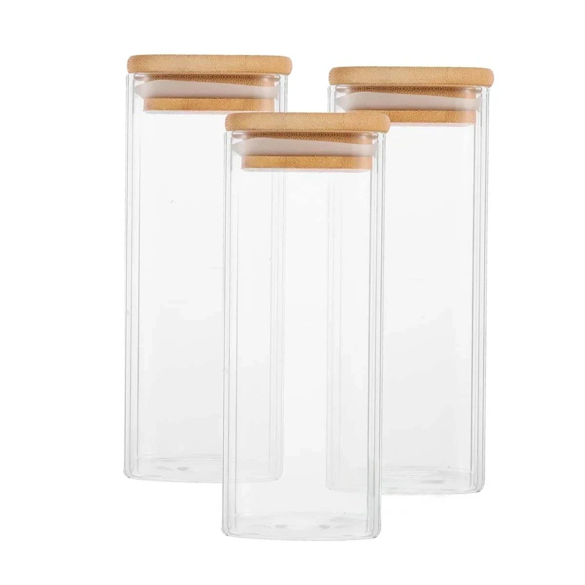 TARRO DE ACRILICO PARA DESPENSA Y HOGAR TRANSPARENTE 1900ML Y+LIGAS REGALO - 3