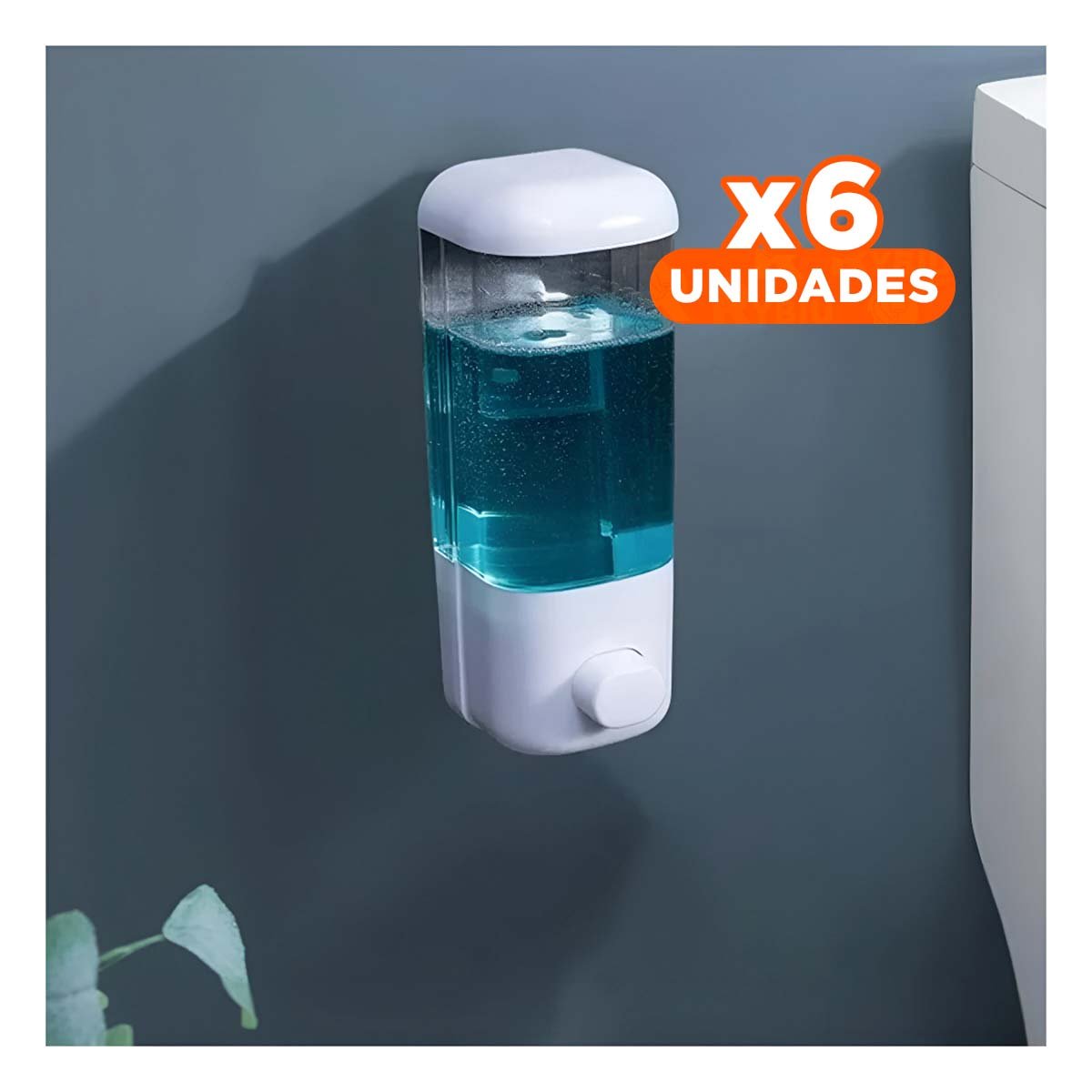 PACK6 RECIPIENTE DOSIFICADOR 450 ML BLANCO PARA JABON LIQUIDO Y+REGALO STICKER - 1