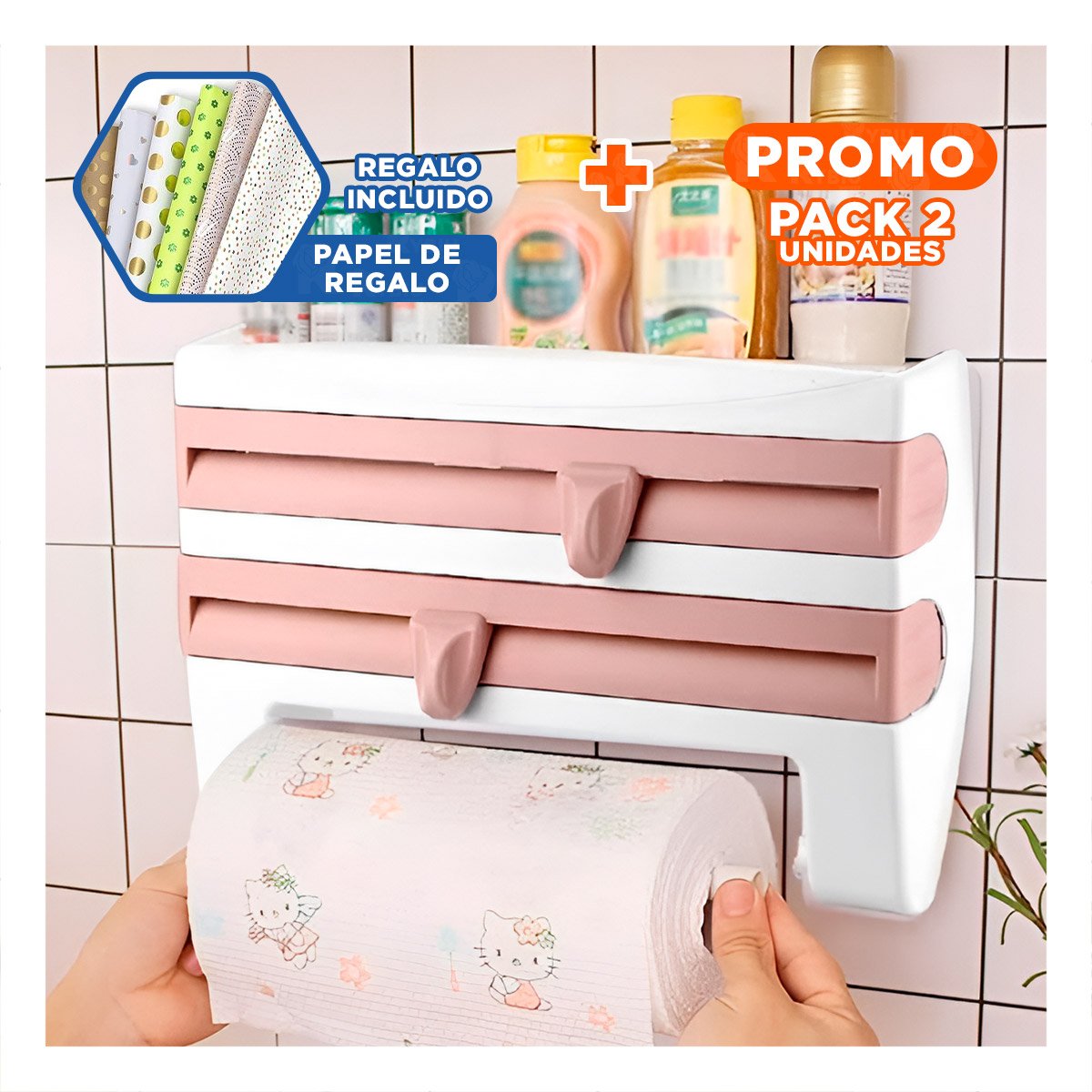 PACK2 EQUIPO DE ALUMINIO Y TOALLA BEIGE PARA CASAS CON MUCHA VITALIDAD Y+PAPEL REGALO - 1