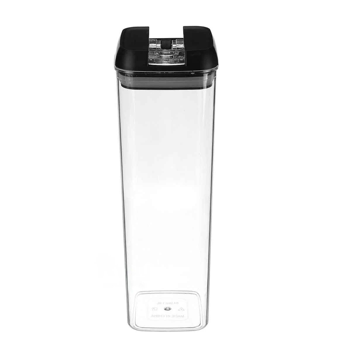 PACK2 BOTE ACRILICO ORGANIZADOR CONDIMENTOS TAPA PALANCA NEGRO 1900ML Y+REGALO STICKER - 2