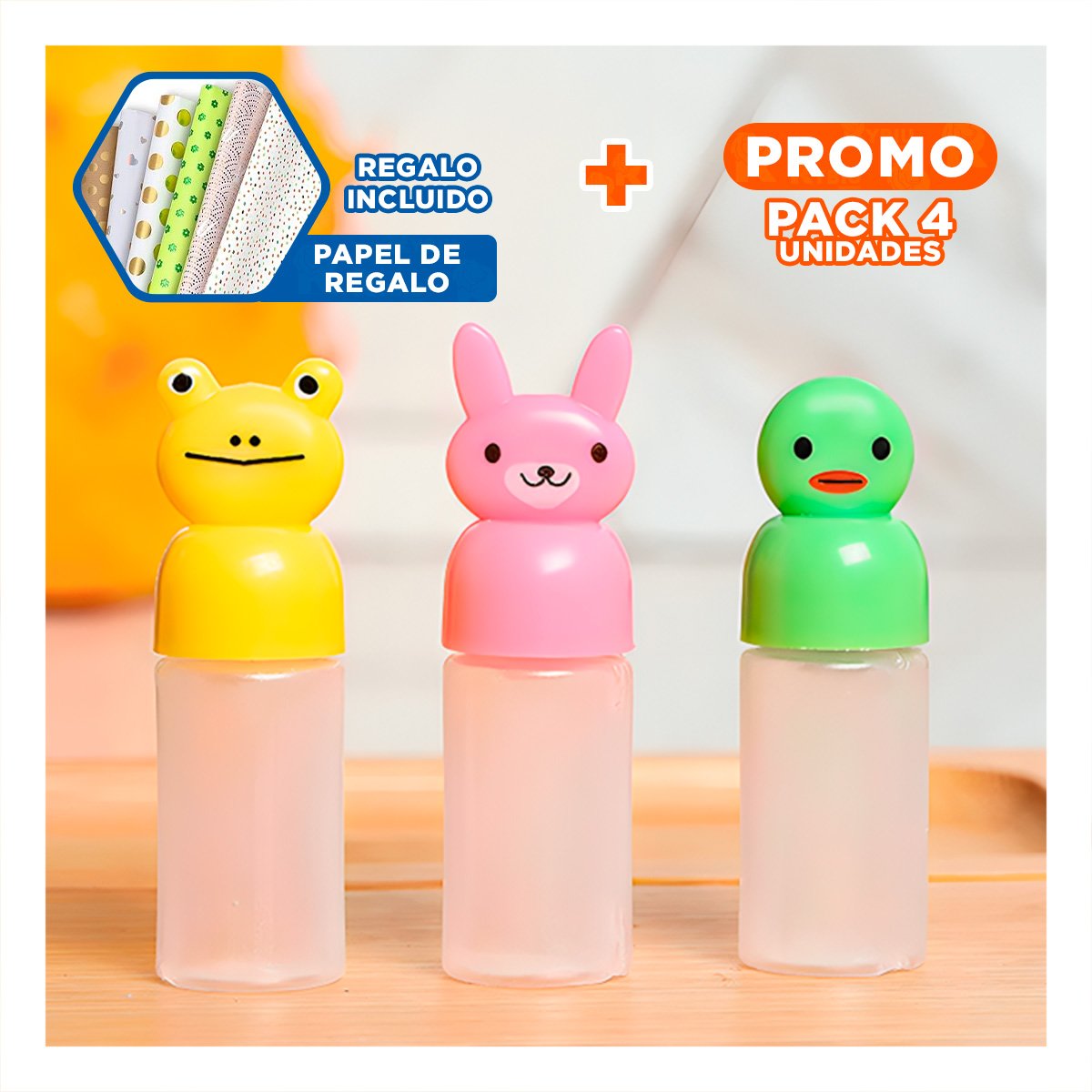 PACK4 ENVASE MINI CREMERO INFANTIL PARA SNACKS Y DESAYUNO SET 3 Y+PAPEL REGALO - 1