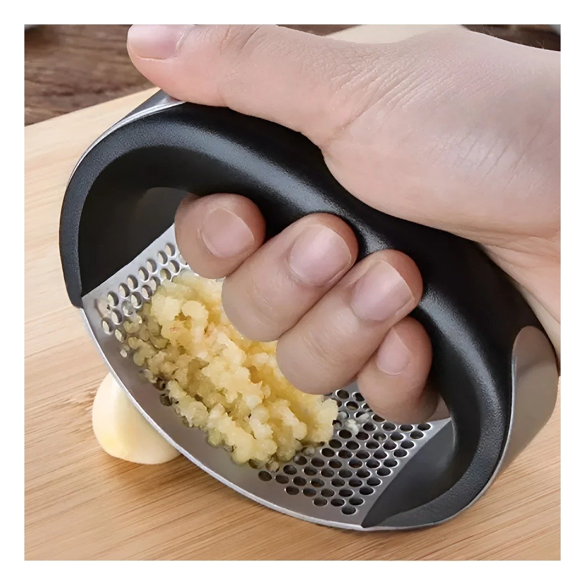 PACK4 APLASTADOR ERGONOMICO DE AJO MANGO DE PLASTICO EN ALUMINIO COCINA - 2